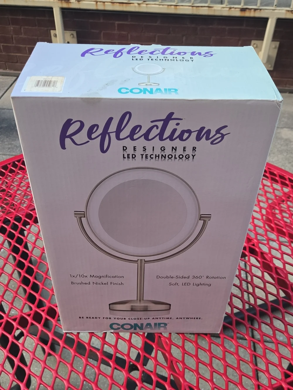 Reflections Brushed Nickel LED 1x/10x Magnifying Mirror